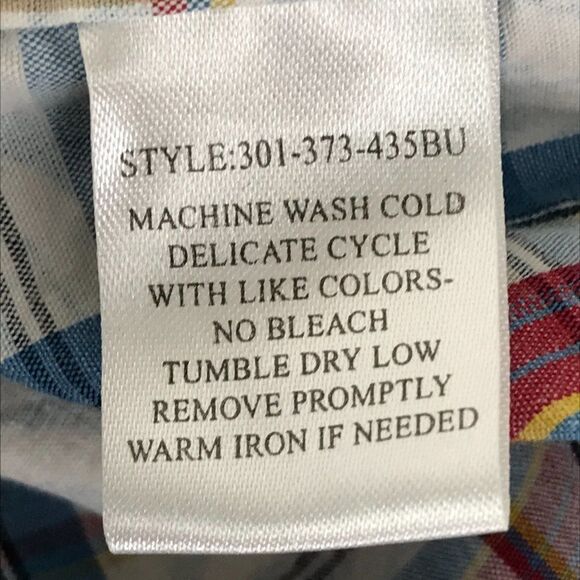 Roper Button Down Shirt Men's Large Western Casual Plaid Long Sleeve - Picture 9 of 9